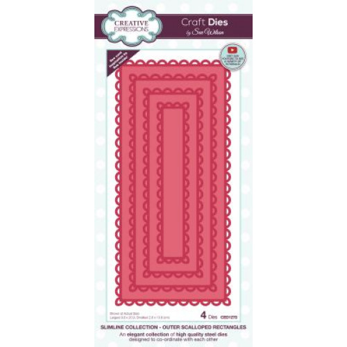 outer scalloped rectangles - sue wilson slimline collection ced1270
